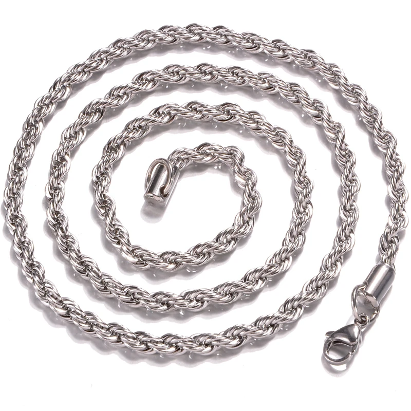Twisted Stainless Steel Twist Chains Women Men's Collier Collares