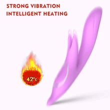 Sex Toys For Woman Masturbation Warm Dildos Adult Products Smart Heating Wand Vagina Massage 8 Speed Vibration Clamp Stimulator