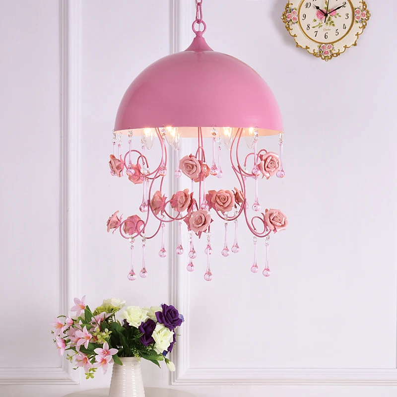 Гардеробная Современная розовая подвесная люстра для комнаты для детей комната творческая принцесса мультфильма горячая спальня домашнее освещение и освещение