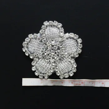 

crystal bridal beaded rhinestone applique patch iron on for dress sash headband