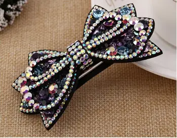 

2017New Women Hair clips Luxury Full Rhinestone Crown Shape headbands Super Shiny Clip Barrettes Hair Accessories Hair Pins