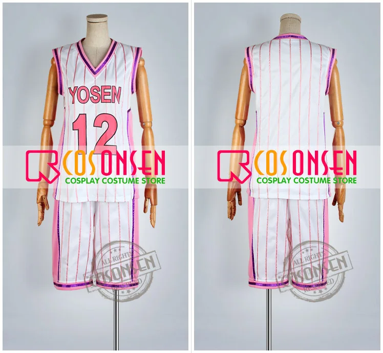 COSPLAYONSEN Баскетбол куроко Yosen Высокая Himuro Тацуя Косплей Костюм Розовый Белый Джерси Установить