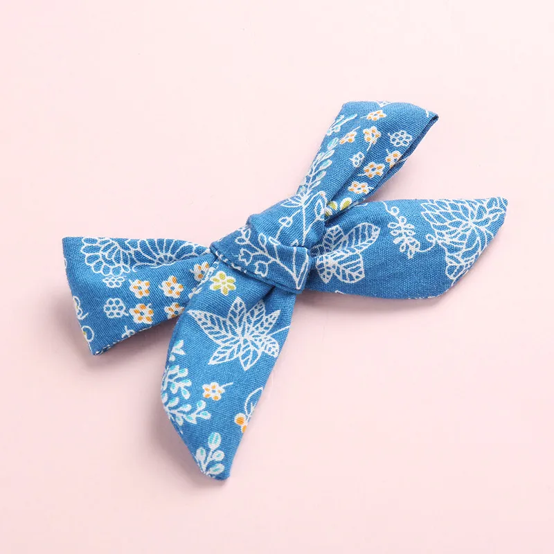 

1pcs Spring Summer Floral Print Girls Hair Clips,School Girls Cotton Fabric Knotbow Hairpins,School Girls Cute Hair Accessories