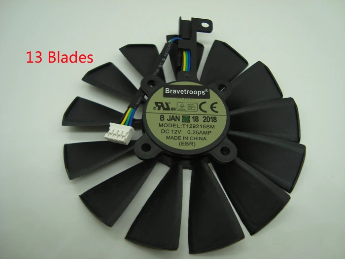 Free Shipping T129215SM 95mm Cooler Fan For ASUS STRIX RX 470 580 570 GTX 1050Ti 1070Ti 1080Ti Gaming Video Card Cooling Fan