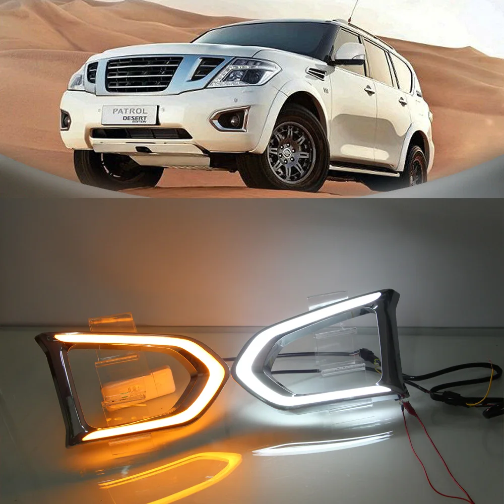 

LED DRL for Nissan Patrol Y62 2016 2017 2018 Daytime Running Light With Turn signal