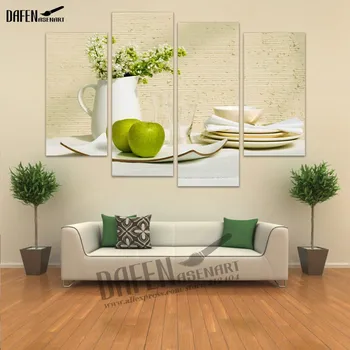 

4 Panels Kitchen Fruit Decor Canvas Abstract Painting on Wall Hanging Combination Picture for Kitchen Simple wall poster picture