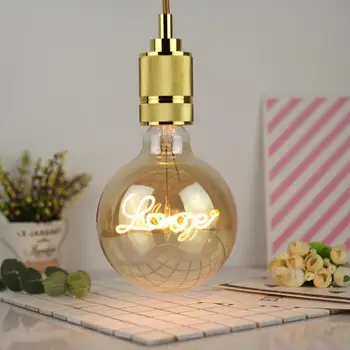 

Retro LED Love Letter Lamp G125 Edison Bulb with Yellow Galss Shell for Home Decoration