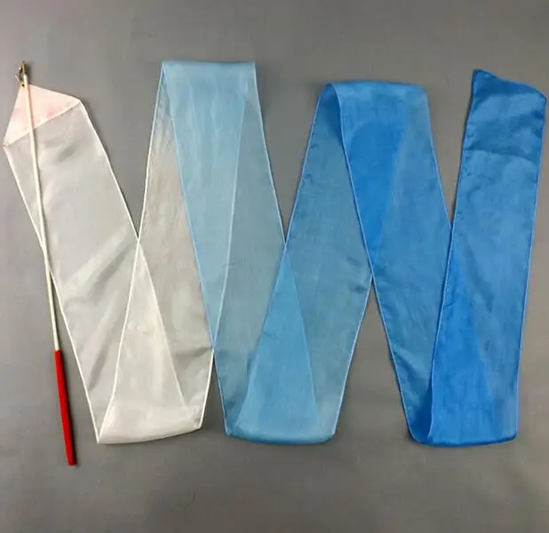 

3M Silk Worship Gym Rhythmic Art Ballet Flower Streamer(Fiberglass Rod included) 100% Real Silk Gradient Color Free Shipping