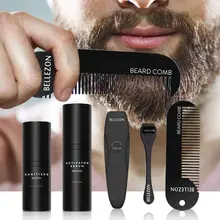 4 шт. стимулирующее масло для роста бороды без аромата, добавка для выращивания бороды, микро игольчатый ролик для более густой и более полной бороды