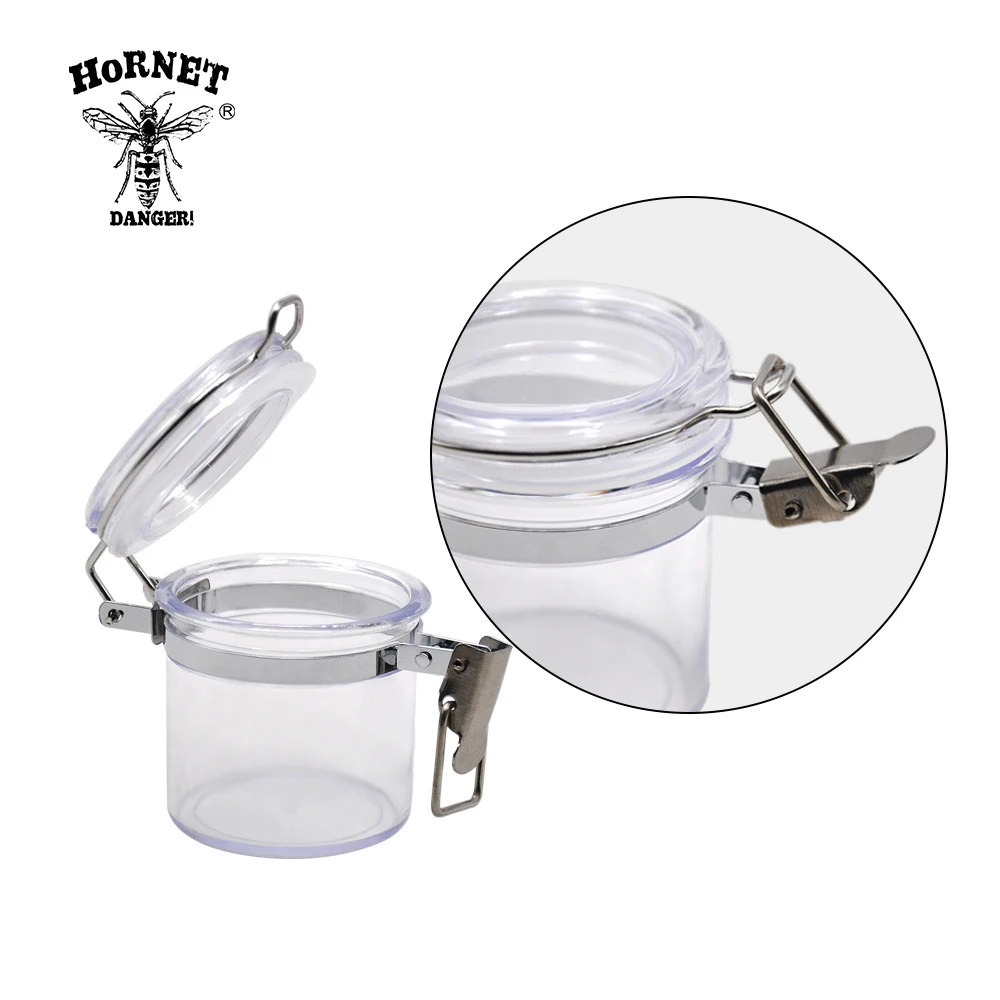 HORNET Transparent Acrylic Airtight Stash Jar 2.17 Inches Multi-Use Vacuum Seal Portable Storage Container for Tobacco Herbs