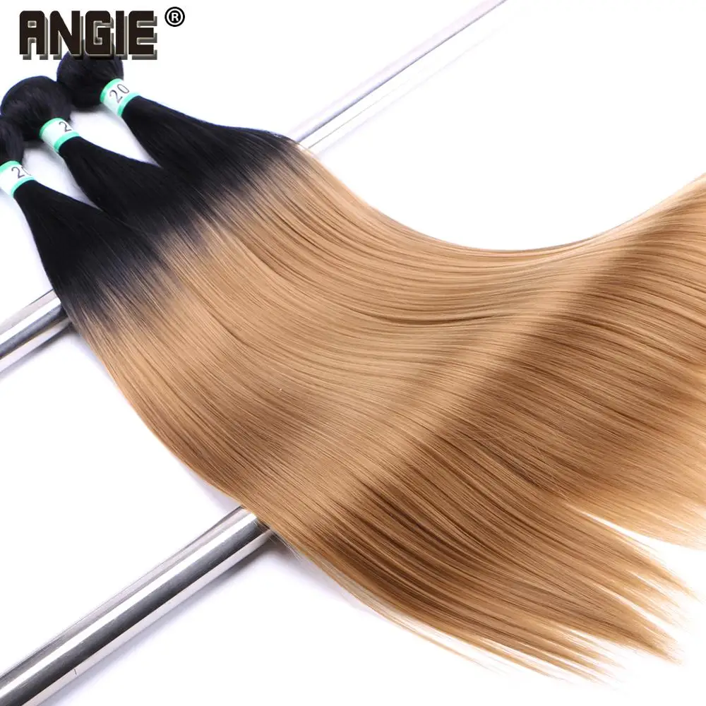 Angie ombre feixes de cabelo reto tecer