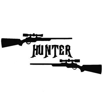 

15X6CM GUN HUNTER Hunting Deer Buck Rifle Car Truck Vinyl Decal Sticker Car Styling Exterior Decoration Auto Car Accessories