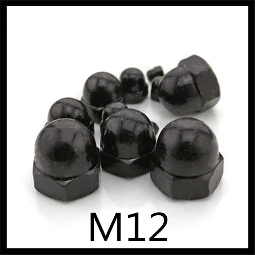 20pcs/lot DIN1587 M12 Steel With Black Zinc Acorn Dome Head Hex Nuts
