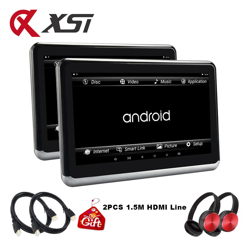 XST 10,1 дюймов Android 6,0 Автомобильный подголовник монитор MP5 видео плеер HD сенсорный экран 1080P FM WIFI Bluetooth USB SD с HDMI выходом