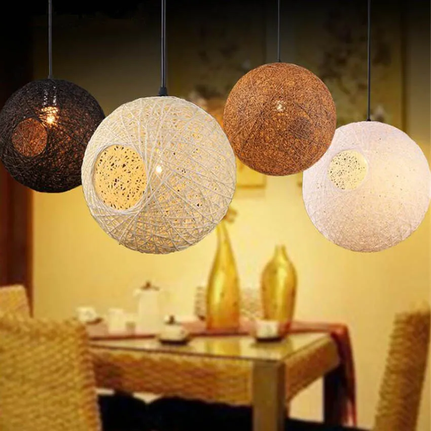 

Modern Nordic Simple Rope Ball Led pendant lamp,E27 Base Pendant lights for Restaurant Bar Cafe Bedroom Hanging lamps