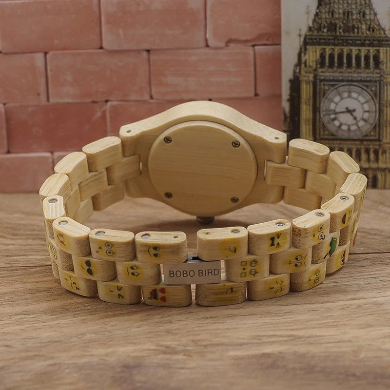 Brand 30mm Cute Women Watches Wood Wrist Watch with Bamboo Band Female Clock Lady Quartz Watch relogio feminino C-O06 (28)