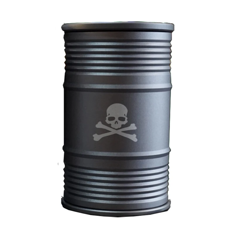 1 шт. алюминиевый сплав мини масляный барабан свет портативная Металлическая Пепельница мусорное ведро для хранения бак для автомобиля креативное украшение EDC Мульти-инструмент - Цвет: Dark gray