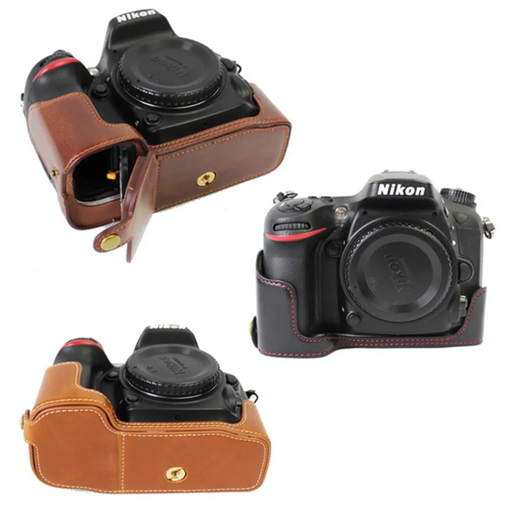 Pu Leather Half Camera case For Nikon D7200 D7100 Bottom Video Bag