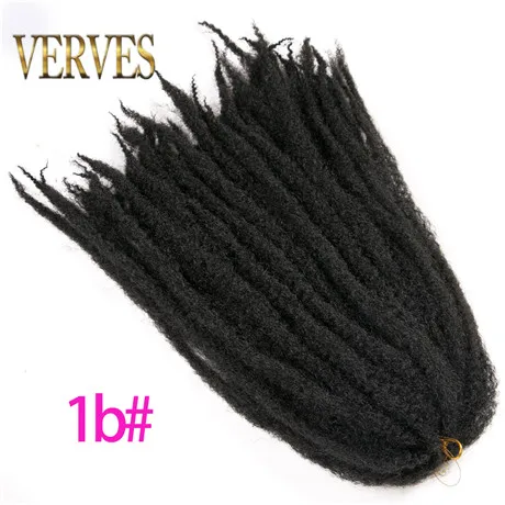VERVES афро плетение волос 18 дюймов Синтетические крючком Marly косы волос для наращивания 30 прядей/упаковка Омбре кудрявый коса - Цвет: # 1B