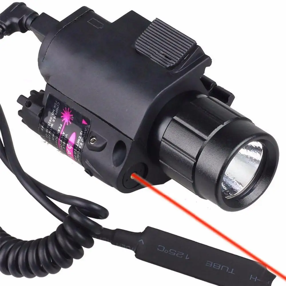 Hunting Optics Tactical Gear 2in1 Cree Led Flashlight/light+red Laser