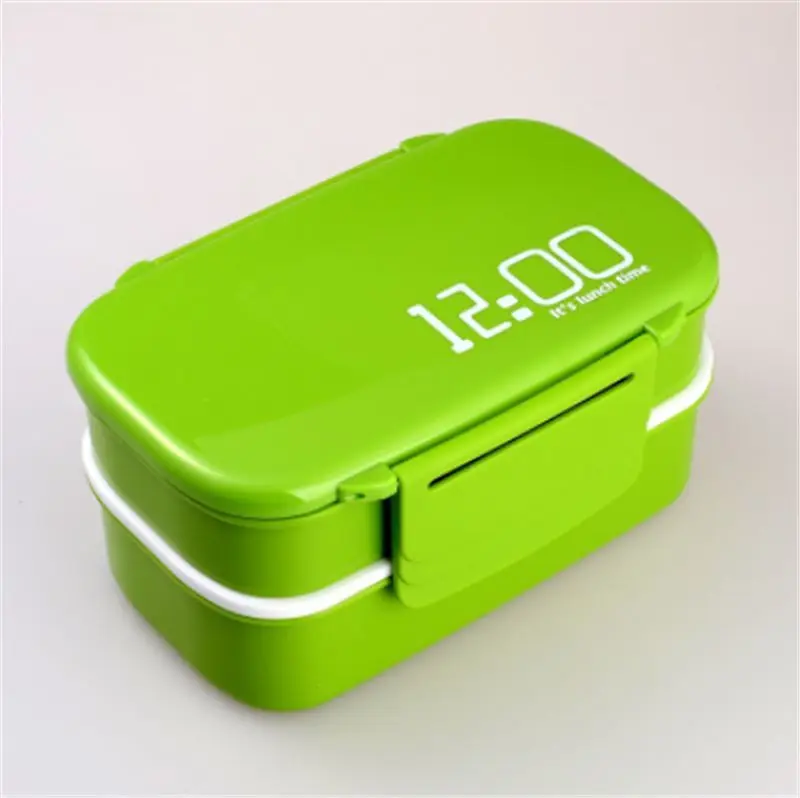 Бесплатная доставка 12:00 часы 2 слойный Ланч бокс Bento 1 4l микроволновые коробки