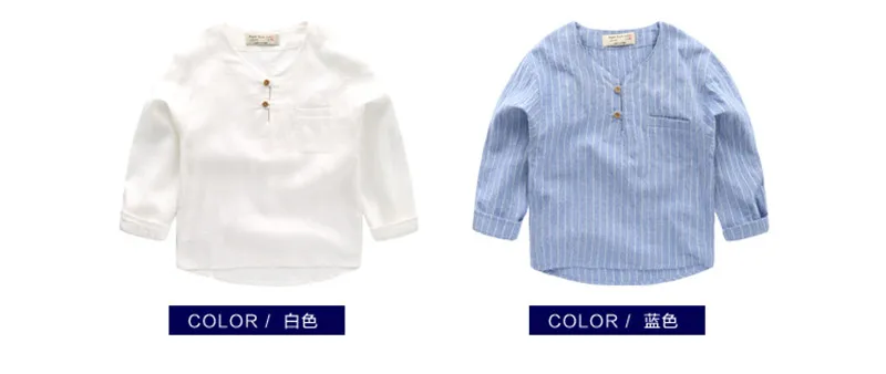 Модные рубашки для мальчиков детская одежда с длинными рукавами Топы в полоску для мальчиков, школьная детская одежда весенне-осенние Рубашки для подростков от 2 до 8 лет