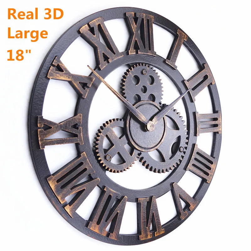 Handmade Oversized 3D retro rustic decorative luxury art big gear