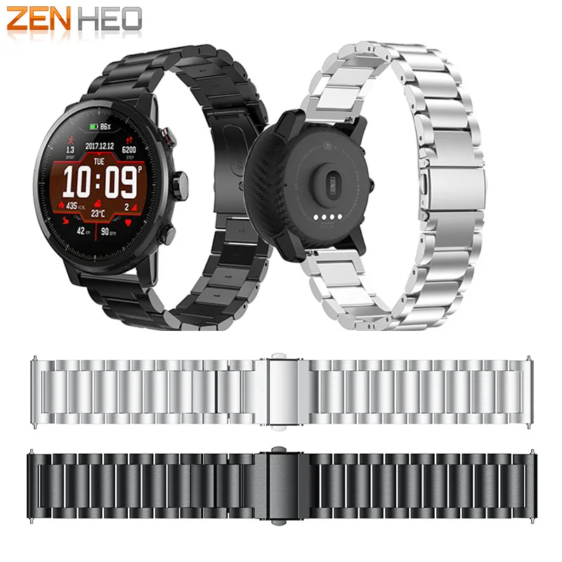 ZENHEO Watch Band 22mm For Xiaomi Huami Amazfit 2 Smart Watch Stainless Steel wristband Bracelet Watch Strap Watch Accessories