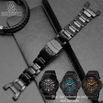 

Stainless steel band for casio g-shock G-1000/GW-2000/GW-3000B/GW-3500B watchband black watch strap