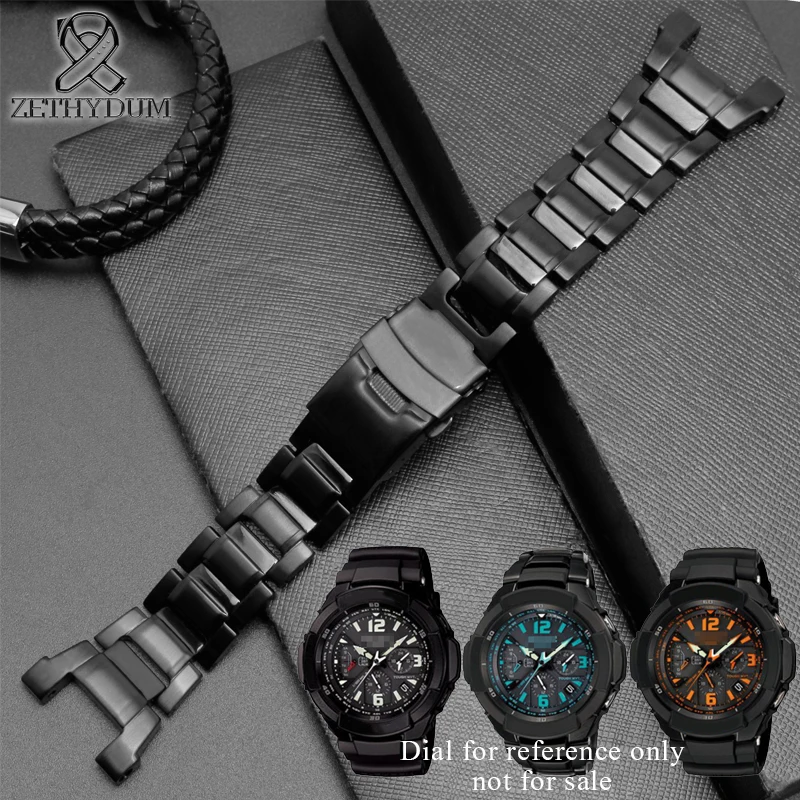 Ремешок для часов casio g shock G 1000/GW 2000/GW 3000B/GW 3500B черный ремешок из нержавеющей