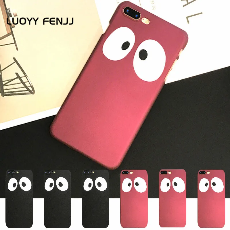 

LUOYY FENJJ Eye Matte Case For iPhone 6 6s Plus Back Cover Hard Plastic Simple Phone Case For iPhone 7 8 Plus X Coque Protection