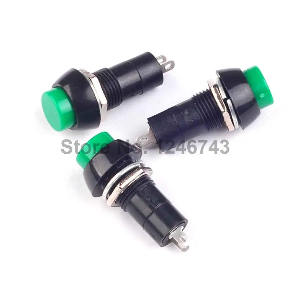 

1PCS PBS-11A 2PIN Plastic Push Button Latching Switch Self-Lock 3A 150V Green