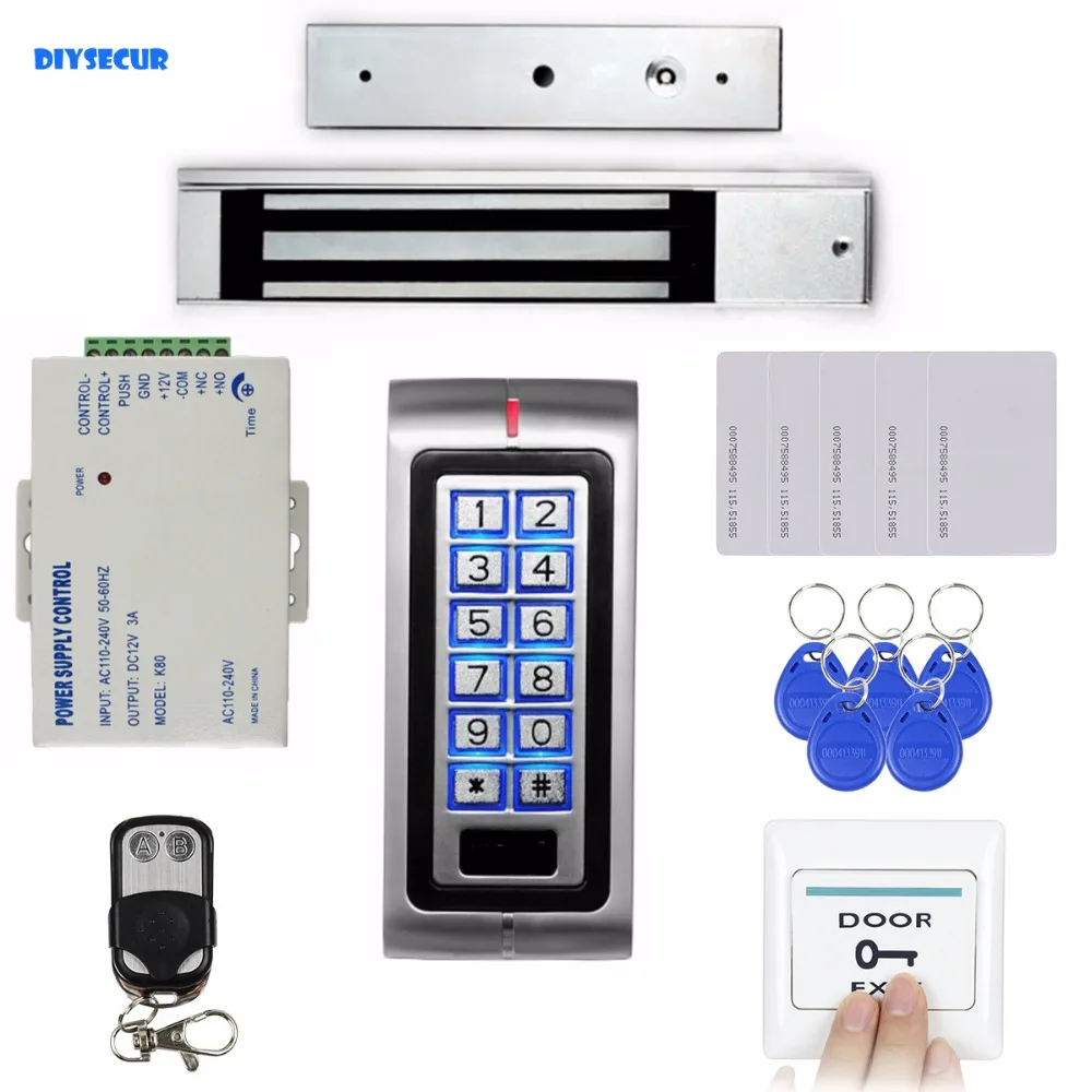 Us 101 76 24 Off Diysecur Rfid 125khz Id Card Password Metal Keypad Access Control Security System Kit Magnetic Door Lock Remote Control In