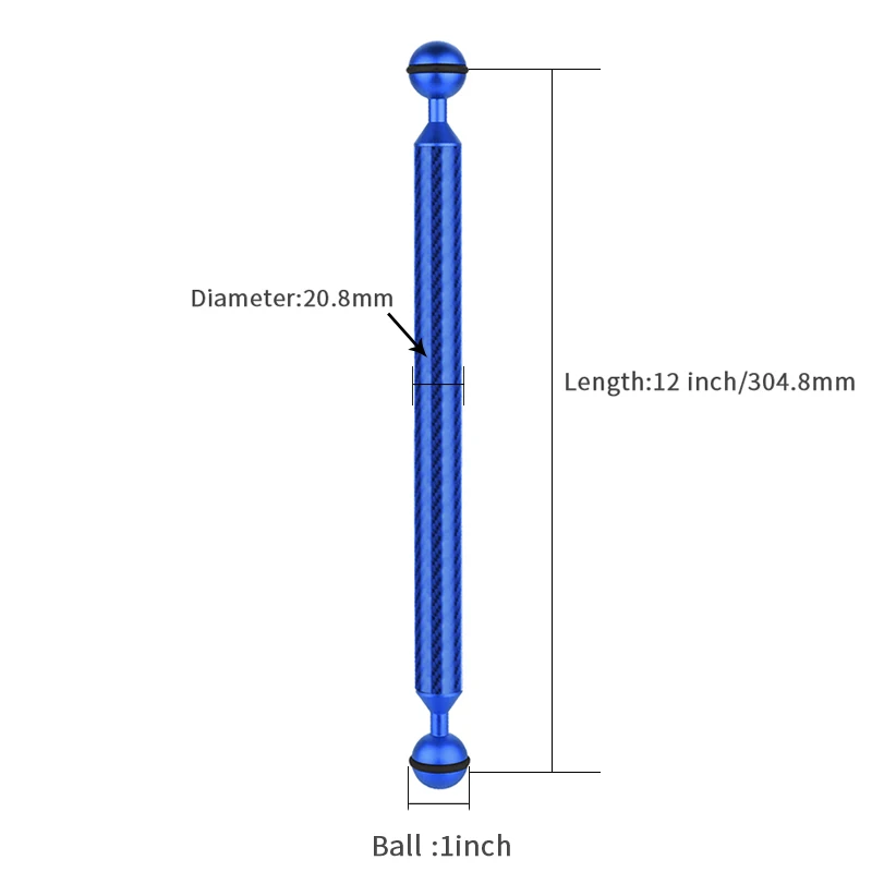 Углеродное волокно Дайвинг двойной шаровой головкой Поплавковый плавучий рычаг для OSMO действие для Gopro/eken Спортивная камера смартфон подводный лоток