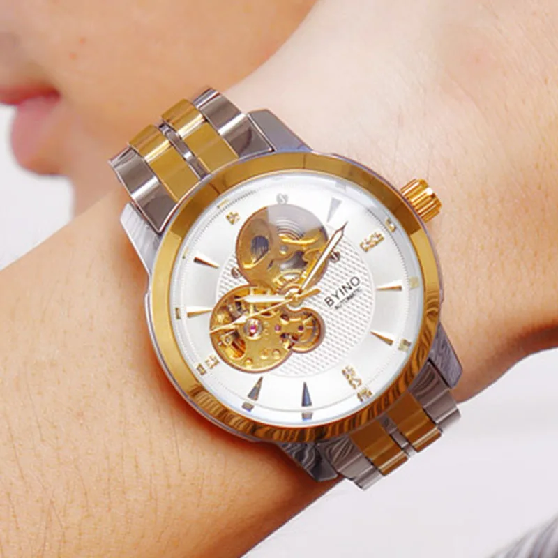 

2018 steel band Skeleton Automatic Watch Men Waterproof Mens Tourbillon Mechanical Watches Top Brand Luxury Wristwatches new