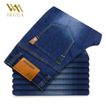 

Jeans Men Spring And Autumn Ripped Distressed Straight Painted Stretch Jeans Dark Blue Male Joggers Trousers Jean homme Pants