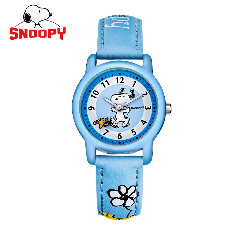 Детские часы snoopy модные женские повседневные кварцевые наручные мужские кожаные