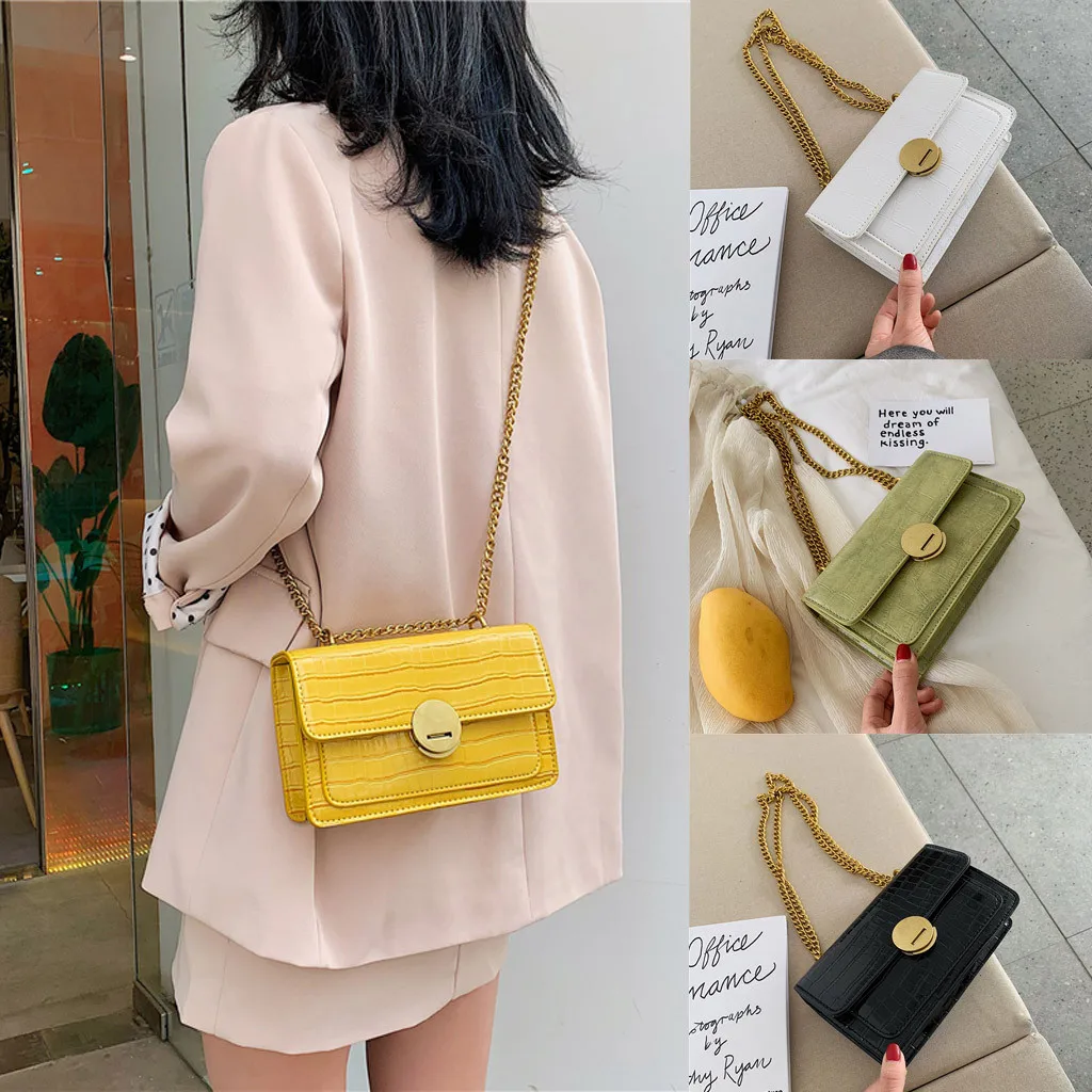 

Female Shoulder Bag Fashion Women Single Shoulder Small Square Bag Stone Texture Zipper Bag Sac à bandoulière femme