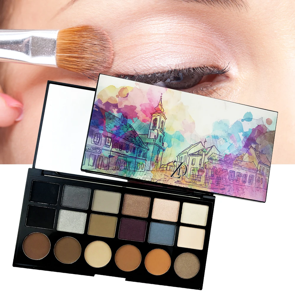 ZD 18 Colors Eye Makeup Matte Shimmer Eyeshadow Palette With Mirror