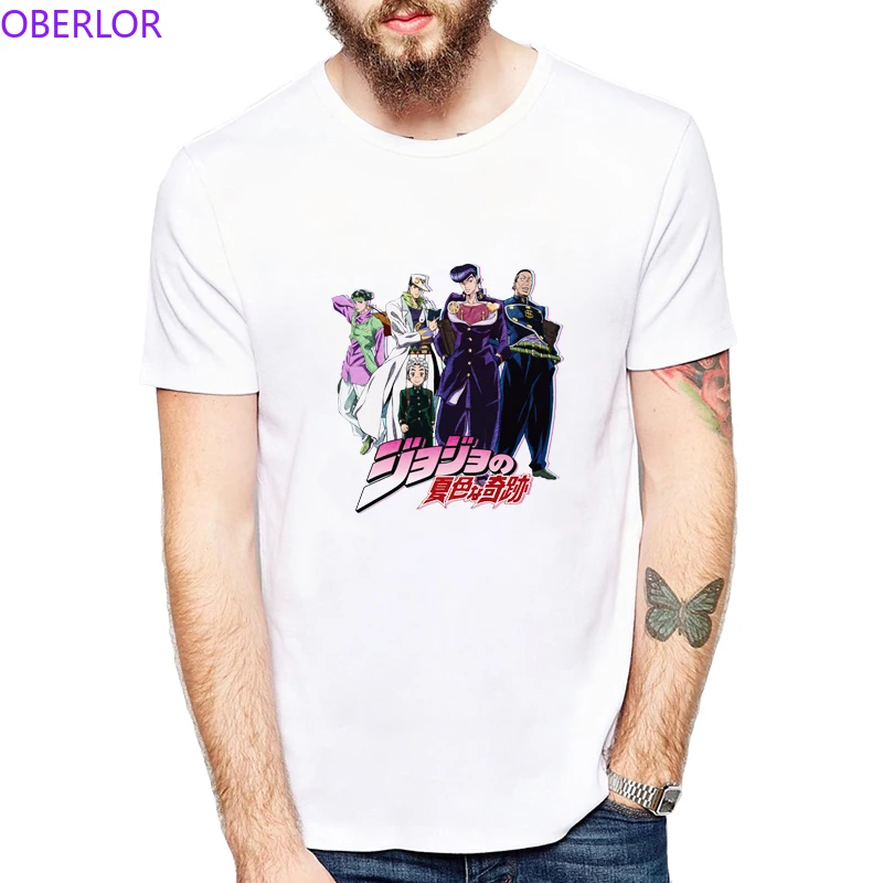 2019 Fashion Hot Sale Mens T-Shirt Summer O Neck Cotton Jojo Bizzare Adventure Comic Harajuku Cool Printed T Shirts Streetwear