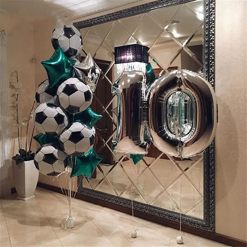 

1 set Green Latex Balloon Football Soccer Theme Party Decor Balloons Black White Ballons for Boys Birthday Toys Party Supplies
