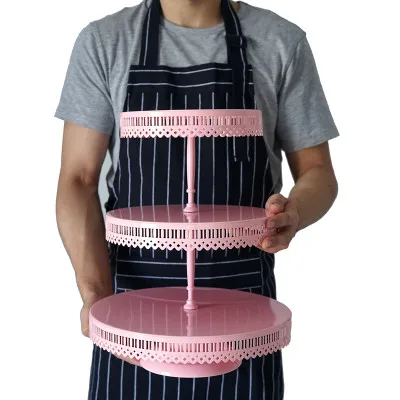 Розовый торт стенд кекс лоток птичья клетка день рождения торт инструменты украшение дома конфеты бар десертный стол вечерние поставщик - Цвет: 24