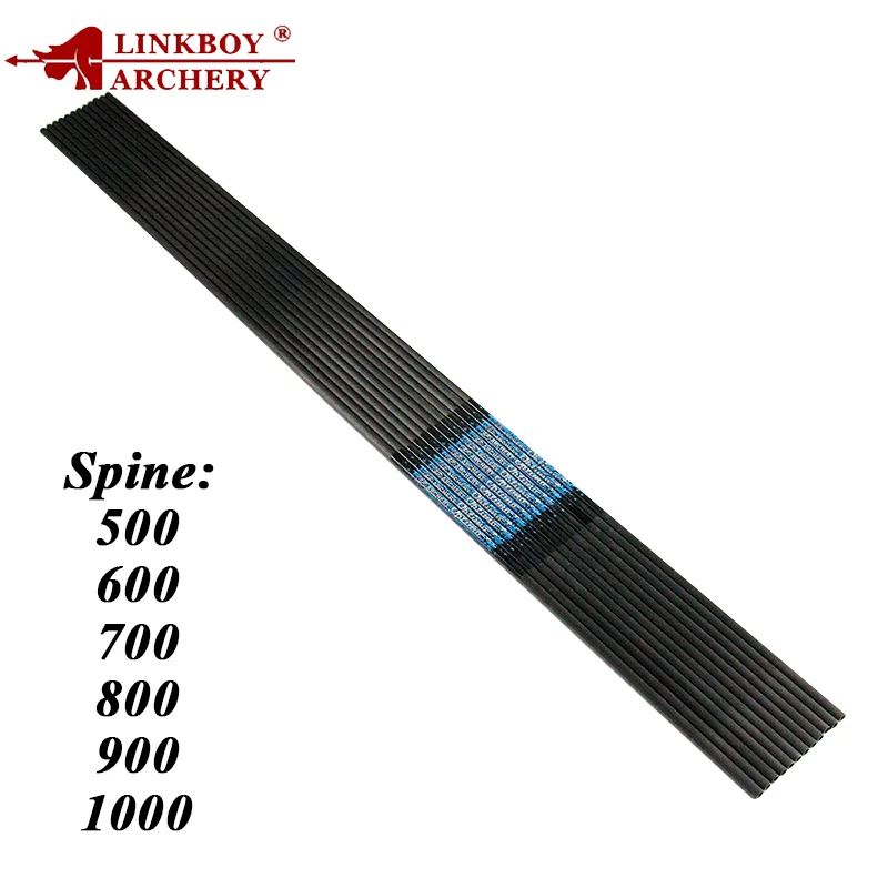 

12/24PCS Pure Carbon Arrow Shaft Spine 500-1000 ID 4.2mm Archery Recurve Bow Hunting and Shooting