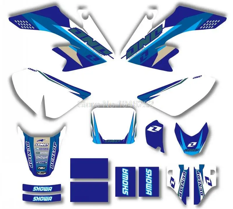 

New Style TEAM GRAPHICS&BACKGROUNDS DECAL STICKERS Kits For HONDA CRF50 CRF50F 2004-2012 (Blue/White)