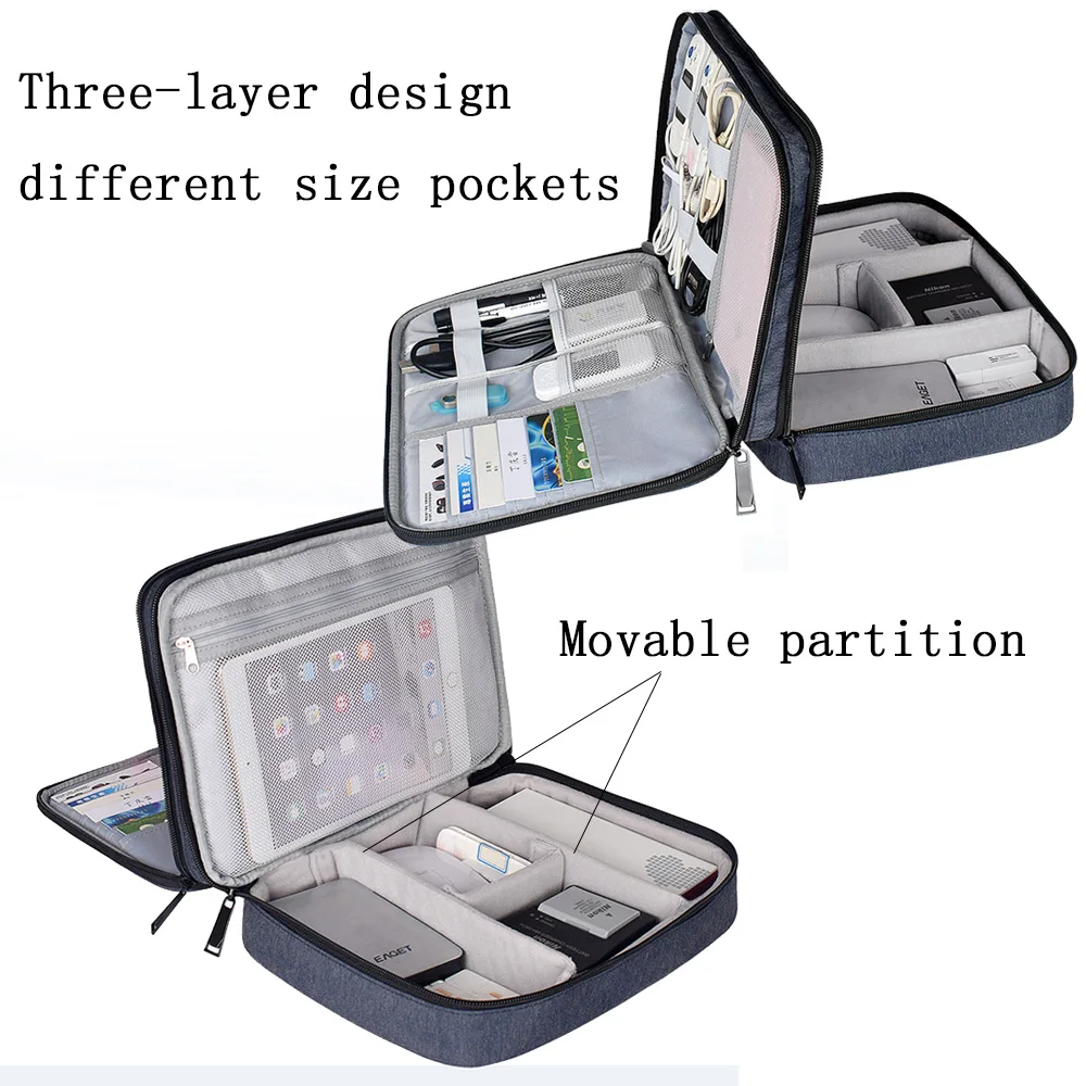 Водонепроницаемый органайзер для гаджетов, цифровая сумка для хранения для iPad mini 4 air 2 pro, зарядные устройства для планшетов, кабели, защитный чехол для жесткого диска