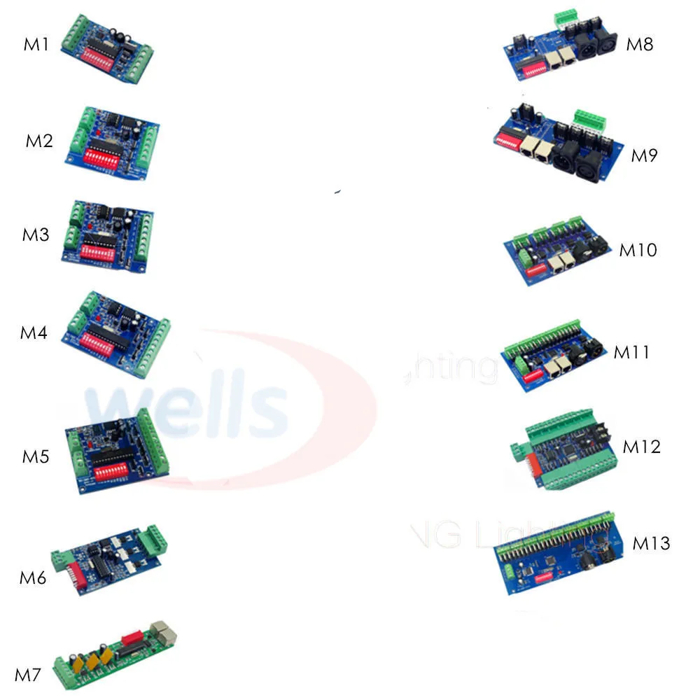 DMX512 3CH 4CH 6CH 8CH 12CH 18CH 24CH 27CH, светодиодный контроллер постоянного напряжения общий анод декодер диммер контроллер, 5~ 24V