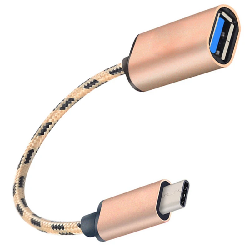 

Metal Head Type C to USB Type A OTG Adapter Charger Data Transfer Knitting Cable For Nokia N1