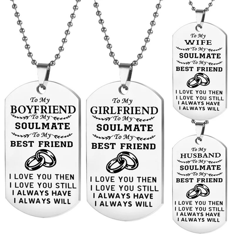 Love Necklace брелок для моего мужа/жены в мою семью лучшие друзья собачья бирка кулон