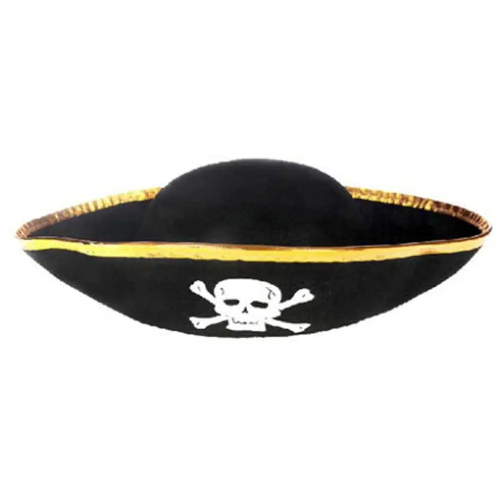 Tri Corner Pirate Hat- Three Cornered Buccaneer Costume Accessory Hat