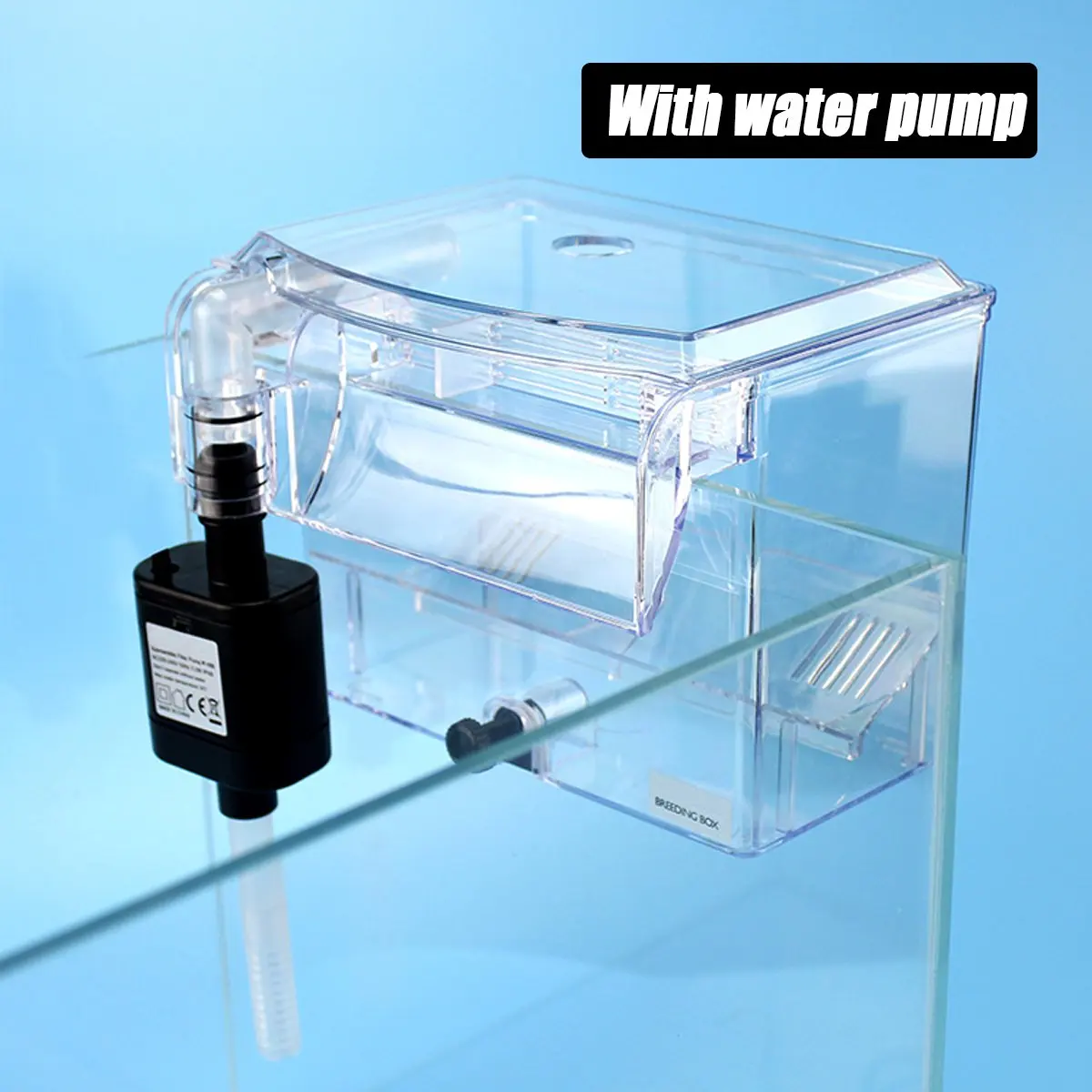 Прозрачный аквариум инкубатор для размножения дом аквариум инкубатор прозрачный заводчик изоляция подвесная коробка рептилия, черепаха клетка насос - Цвет: With Pump
